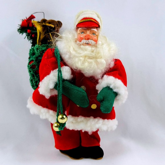 Vintage Santa Claus Ornament with Toy Sack Christmas Decoration Annalee Inspired - Picture 1 of 7